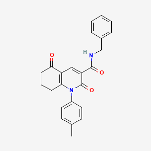 molecular formula C24H22N2O3 B3622569 N-benzyl-1-(4-methylphenyl)-2,5-dioxo-7,8-dihydro-6H-quinoline-3-carboxamide 