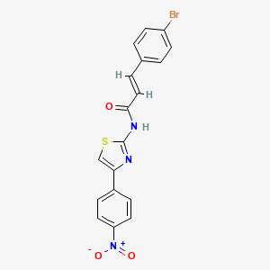 molecular formula C18H12BrN3O3S B3622646 3-(4-bromophenyl)-N-[4-(4-nitrophenyl)-1,3-thiazol-2-yl]acrylamide 