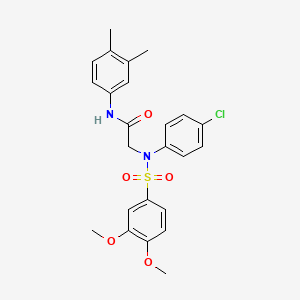 molecular formula C24H25ClN2O5S B3622651 N~2~-(4-chlorophenyl)-N~2~-[(3,4-dimethoxyphenyl)sulfonyl]-N~1~-(3,4-dimethylphenyl)glycinamide 