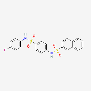 molecular formula C22H17FN2O4S2 B3622653 N-(4-{[(4-fluorophenyl)amino]sulfonyl}phenyl)-2-naphthalenesulfonamide 