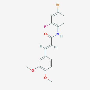 molecular formula C17H15BrFNO3 B3622818 N-(4-bromo-2-fluorophenyl)-3-(3,4-dimethoxyphenyl)acrylamide 