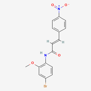 molecular formula C16H13BrN2O4 B3622834 N-(4-bromo-2-methoxyphenyl)-3-(4-nitrophenyl)acrylamide 