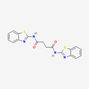 molecular formula C18H14N4O2S2 B3622836 N,N'-bis(1,3-benzothiazol-2-yl)butanediamide 
