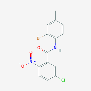 molecular formula C14H10BrClN2O3 B3622937 N-(2-bromo-4-methylphenyl)-5-chloro-2-nitrobenzamide 