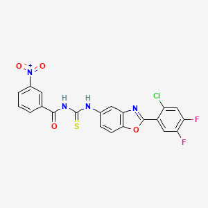 molecular formula C21H11ClF2N4O4S B3622964 N-({[2-(2-chloro-4,5-difluorophenyl)-1,3-benzoxazol-5-yl]amino}carbonothioyl)-3-nitrobenzamide 