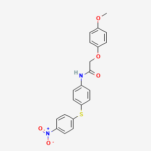 molecular formula C21H18N2O5S B3623032 2-(4-methoxyphenoxy)-N-{4-[(4-nitrophenyl)thio]phenyl}acetamide 