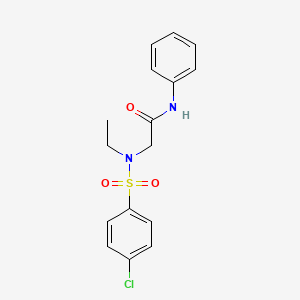 molecular formula C16H17ClN2O3S B3623056 N~2~-[(4-chlorophenyl)sulfonyl]-N~2~-ethyl-N-phenylglycinamide 