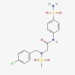 molecular formula C16H18ClN3O5S2 B3623067 N~1~-[4-(aminosulfonyl)phenyl]-N~2~-(4-chlorobenzyl)-N~2~-(methylsulfonyl)glycinamide 