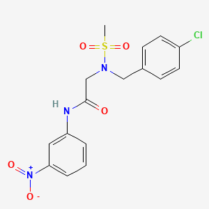 molecular formula C16H16ClN3O5S B3623077 N~2~-(4-chlorobenzyl)-N~2~-(methylsulfonyl)-N~1~-(3-nitrophenyl)glycinamide 