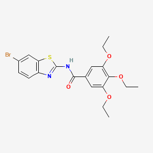 molecular formula C20H21BrN2O4S B3623116 N-(6-bromo-1,3-benzothiazol-2-yl)-3,4,5-triethoxybenzamide 