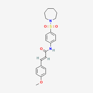 molecular formula C22H26N2O4S B3623235 N-[4-(1-azepanylsulfonyl)phenyl]-3-(4-methoxyphenyl)acrylamide 