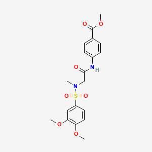 molecular formula C19H22N2O7S B3623284 methyl 4-({N-[(3,4-dimethoxyphenyl)sulfonyl]-N-methylglycyl}amino)benzoate 