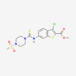 molecular formula C16H18ClN3O4S3 B3623381 methyl 3-chloro-6-({[4-(methylsulfonyl)-1-piperazinyl]carbonothioyl}amino)-1-benzothiophene-2-carboxylate 
