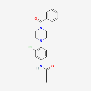 molecular formula C22H26ClN3O2 B3623448 N-[4-(4-benzoyl-1-piperazinyl)-3-chlorophenyl]-2,2-dimethylpropanamide 
