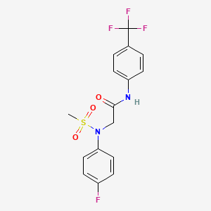 molecular formula C16H14F4N2O3S B3623489 N~2~-(4-fluorophenyl)-N~2~-(methylsulfonyl)-N~1~-[4-(trifluoromethyl)phenyl]glycinamide 