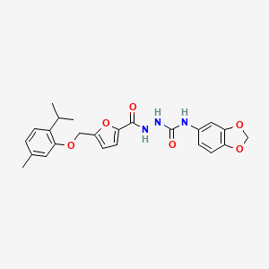 molecular formula C24H25N3O6 B3623878 N-1,3-benzodioxol-5-yl-2-{5-[(2-isopropyl-5-methylphenoxy)methyl]-2-furoyl}hydrazinecarboxamide 