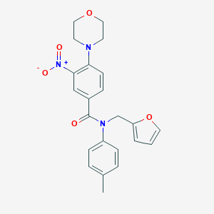 molecular formula C23H23N3O5 B362401 N-(2-furylmethyl)-N-(4-methylphenyl)-4-(4-morpholinyl)-3-nitrobenzamide CAS No. 326095-31-2