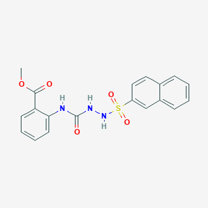 molecular formula C19H17N3O5S B3624156 methyl 2-({[2-(2-naphthylsulfonyl)hydrazino]carbonyl}amino)benzoate 