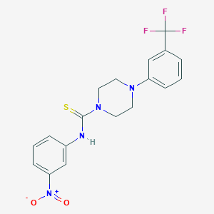 molecular formula C18H17F3N4O2S B3624203 N-(3-nitrophenyl)-4-[3-(trifluoromethyl)phenyl]-1-piperazinecarbothioamide 