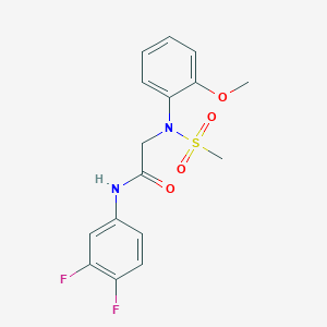 molecular formula C16H16F2N2O4S B3624260 N~1~-(3,4-difluorophenyl)-N~2~-(2-methoxyphenyl)-N~2~-(methylsulfonyl)glycinamide 
