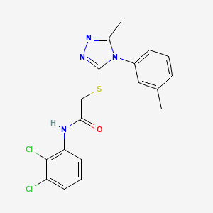 molecular formula C18H16Cl2N4OS B3624345 N-(2,3-dichlorophenyl)-2-[[5-methyl-4-(3-methylphenyl)-1,2,4-triazol-3-yl]sulfanyl]acetamide 