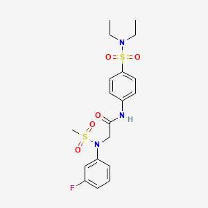 molecular formula C19H24FN3O5S2 B3624445 N~1~-{4-[(diethylamino)sulfonyl]phenyl}-N~2~-(3-fluorophenyl)-N~2~-(methylsulfonyl)glycinamide 