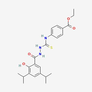 molecular formula C23H29N3O4S B3624468 ethyl 4-({[2-(2-hydroxy-3,5-diisopropylbenzoyl)hydrazino]carbonothioyl}amino)benzoate 