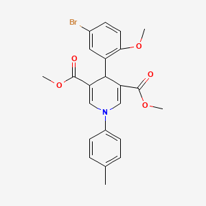 molecular formula C23H22BrNO5 B3624525 dimethyl 4-(5-bromo-2-methoxyphenyl)-1-(4-methylphenyl)-1,4-dihydro-3,5-pyridinedicarboxylate 