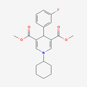 molecular formula C21H24FNO4 B3624562 dimethyl 1-cyclohexyl-4-(3-fluorophenyl)-1,4-dihydro-3,5-pyridinedicarboxylate 