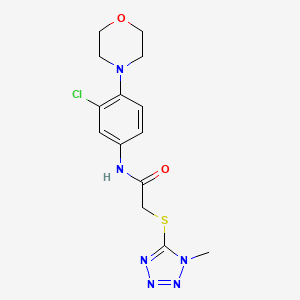 molecular formula C14H17ClN6O2S B3624638 N-[3-CHLORO-4-(4-MORPHOLINYL)PHENYL]-2-[(1-METHYL-1H-TETRAZOL-5-YL)SULFANYL]ACETAMIDE 