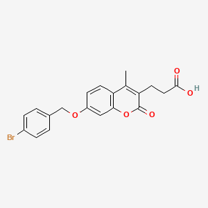 molecular formula C20H17BrO5 B3624822 3-[7-[(4-bromophenyl)methoxy]-4-methyl-2-oxochromen-3-yl]propanoic acid 