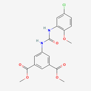 molecular formula C18H17ClN2O6 B3624852 DIMETHYL 5-{[(5-CHLORO-2-METHOXYANILINO)CARBONYL]AMINO}ISOPHTHALATE 