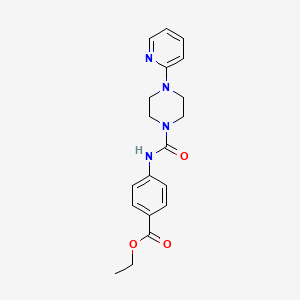 molecular formula C19H22N4O3 B3624872 ETHYL 4-({[4-(2-PYRIDYL)PIPERAZINO]CARBONYL}AMINO)BENZOATE 