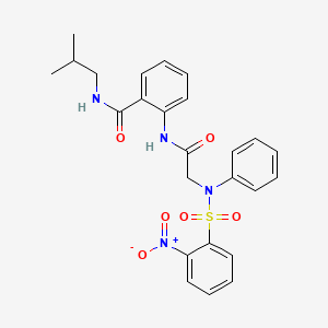 molecular formula C25H26N4O6S B3624938 N-isobutyl-2-({N-[(2-nitrophenyl)sulfonyl]-N-phenylglycyl}amino)benzamide 