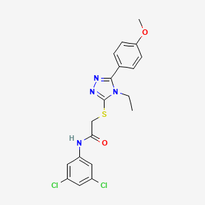 molecular formula C19H18Cl2N4O2S B3624952 N-(3,5-dichlorophenyl)-2-{[4-ethyl-5-(4-methoxyphenyl)-4H-1,2,4-triazol-3-yl]sulfanyl}acetamide 