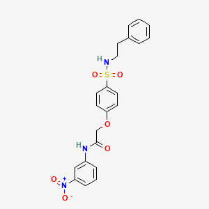 molecular formula C22H21N3O6S B3624964 N-(3-nitrophenyl)-2-[4-(2-phenylethylsulfamoyl)phenoxy]acetamide 
