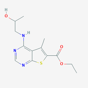 Ethyl 4-[(2-hydroxypropyl)amino]-5-methylthieno[2,3-d]pyrimidine-6-carboxylate