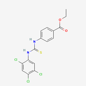 molecular formula C16H13Cl3N2O2S B3625210 ethyl 4-({[(2,4,5-trichlorophenyl)amino]carbonothioyl}amino)benzoate 