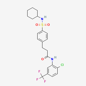 molecular formula C22H24ClF3N2O3S B3625214 N-[2-chloro-5-(trifluoromethyl)phenyl]-3-{4-[(cyclohexylamino)sulfonyl]phenyl}propanamide 