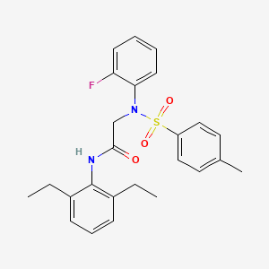molecular formula C25H27FN2O3S B3625250 N~1~-(2,6-diethylphenyl)-N~2~-(2-fluorophenyl)-N~2~-[(4-methylphenyl)sulfonyl]glycinamide 