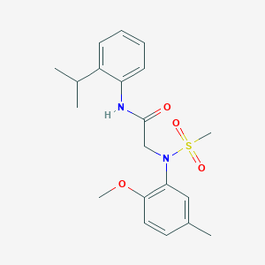 molecular formula C20H26N2O4S B3625254 N~1~-(2-isopropylphenyl)-N~2~-(2-methoxy-5-methylphenyl)-N~2~-(methylsulfonyl)glycinamide 