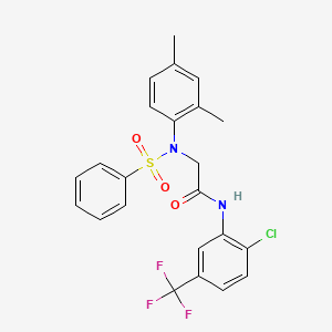 molecular formula C23H20ClF3N2O3S B3625255 N~1~-[2-chloro-5-(trifluoromethyl)phenyl]-N~2~-(2,4-dimethylphenyl)-N~2~-(phenylsulfonyl)glycinamide 