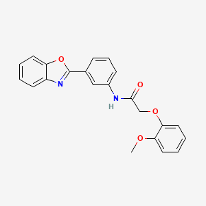 molecular formula C22H18N2O4 B3625269 N-[3-(1,3-benzoxazol-2-yl)phenyl]-2-(2-methoxyphenoxy)acetamide 
