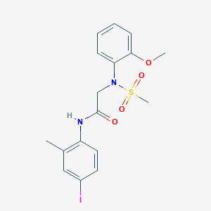 molecular formula C17H19IN2O4S B3625270 N~1~-(4-iodo-2-methylphenyl)-N~2~-(2-methoxyphenyl)-N~2~-(methylsulfonyl)glycinamide 