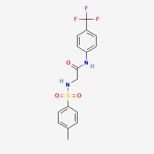 molecular formula C16H15F3N2O3S B3625288 N~2~-[(4-methylphenyl)sulfonyl]-N~1~-[4-(trifluoromethyl)phenyl]glycinamide 