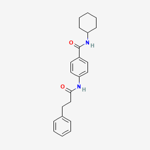 molecular formula C22H26N2O2 B3625349 N-cyclohexyl-4-[(3-phenylpropanoyl)amino]benzamide 