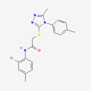 molecular formula C19H19BrN4OS B3625355 N-(2-bromo-4-methylphenyl)-2-{[5-methyl-4-(4-methylphenyl)-4H-1,2,4-triazol-3-yl]thio}acetamide 