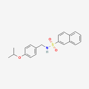 molecular formula C20H21NO3S B3625365 N-[(4-propan-2-yloxyphenyl)methyl]naphthalene-2-sulfonamide 