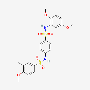 molecular formula C22H24N2O7S2 B3625372 N-{4-[(2,5-dimethoxyphenyl)sulfamoyl]phenyl}-4-methoxy-3-methylbenzenesulfonamide 