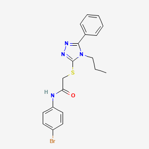 molecular formula C19H19BrN4OS B3625417 N-(4-bromophenyl)-2-[(5-phenyl-4-propyl-4H-1,2,4-triazol-3-yl)thio]acetamide 
